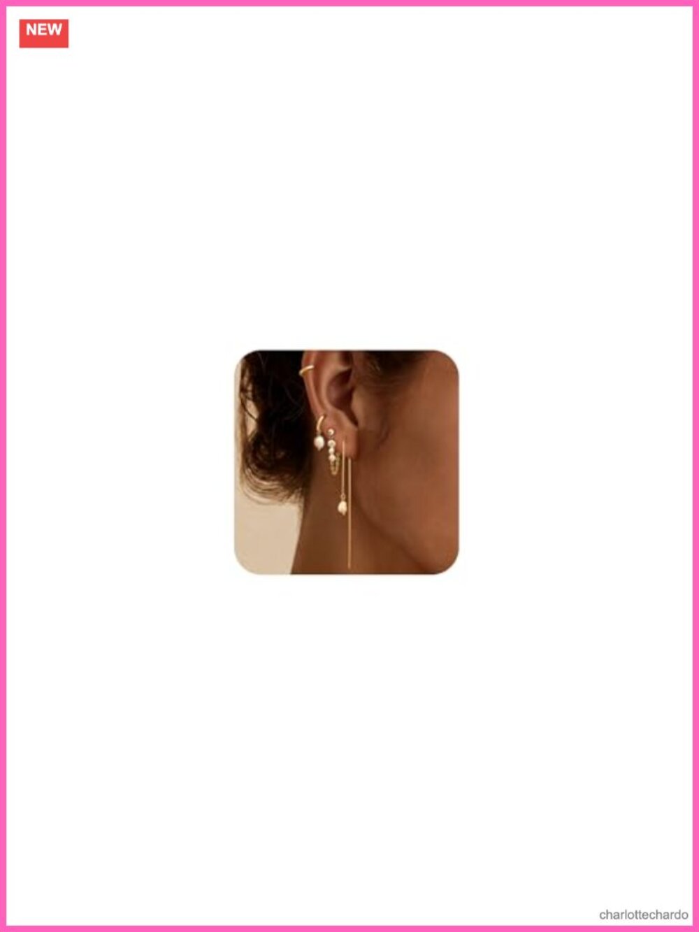 14K Gold Plated Pearl Huggie Hoop Earrings for Women (1 pair